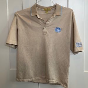 Cross Creek x Kroger polo in tan and white